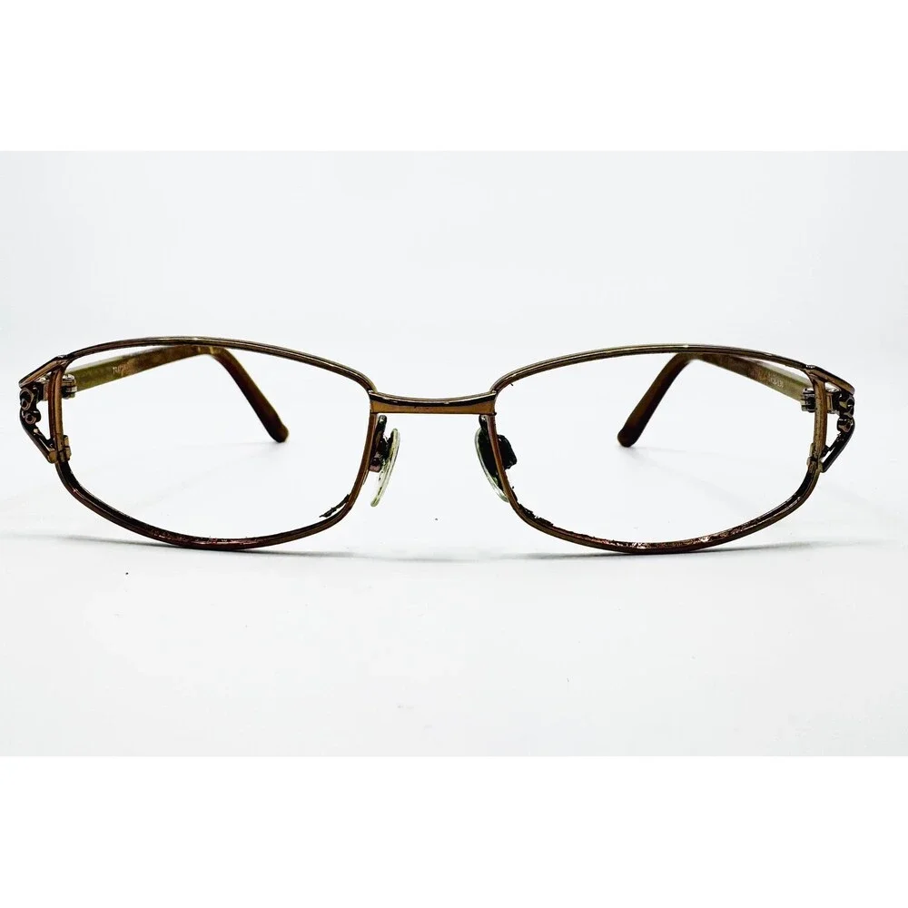 Tura Eyeglasses Frames Women Brown Metal Full Rim 49-16-130
